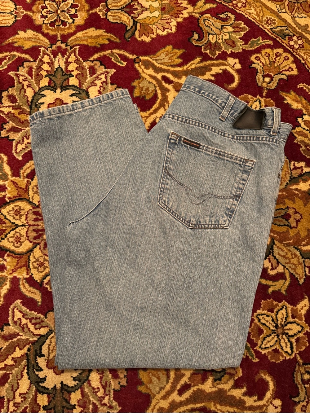 Harley-Davidson Men's Straight Leg Medium Wash Blue Jeans 40x30 30 Inch Inseam